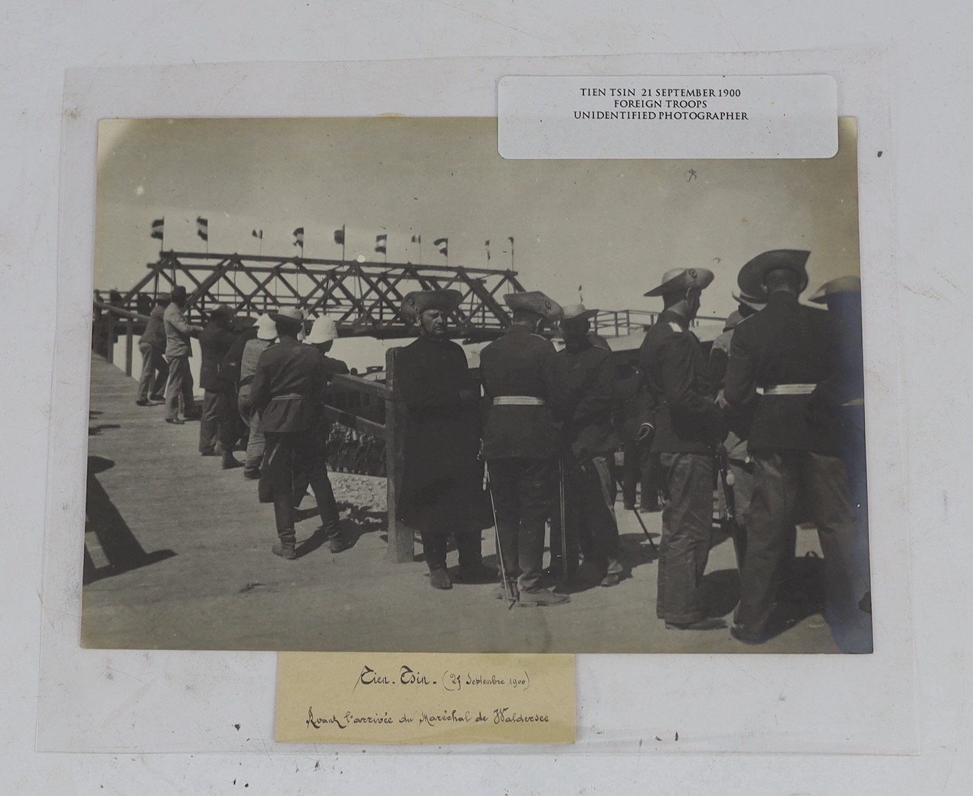 China, Nine albumen photographic views of Tianjin (Tientsin), c.1900, largest image 16.5 x 29cm